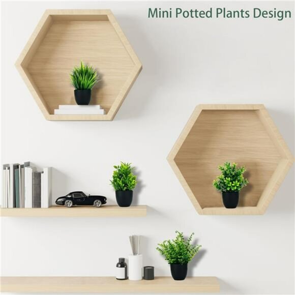 Set of 4 Small Fake Potted Plants 7 inch Artificial Mini Greenery Home Office De - Picture 4 of 7